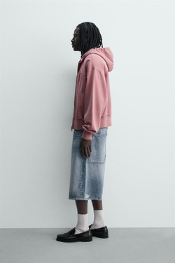 ZARA ДЖИНСОВЫЕ ШОРТЫ BAGGY FIT, СИНИЙ