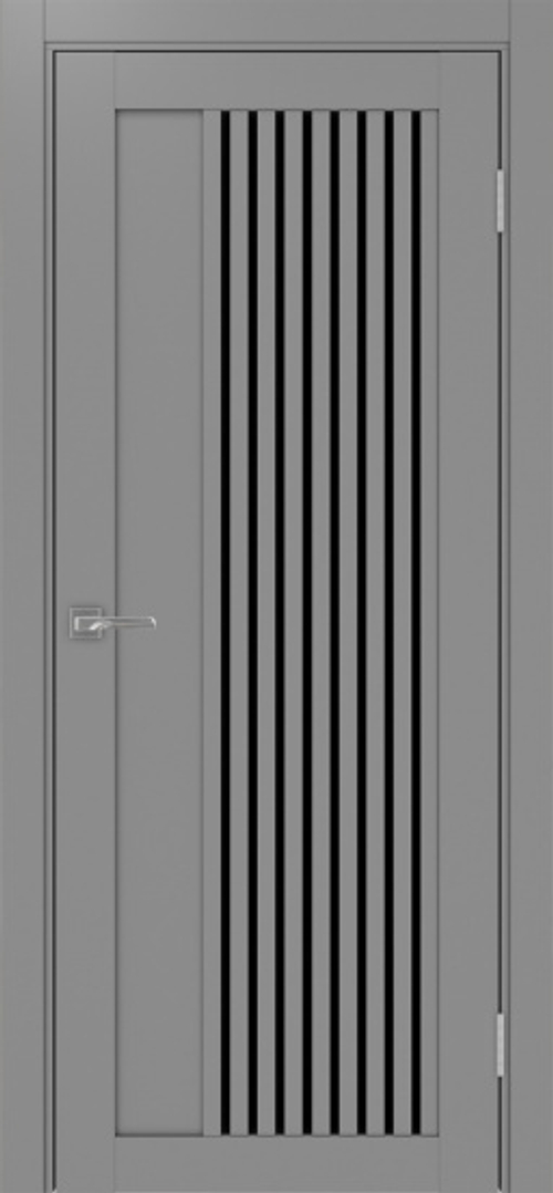 Межкомнатная дверь Optima Porte ТУРИН 544.12 "Серый" Чёрное стекло
