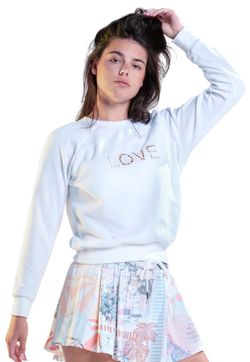 Женская теннисная куртка Lucky in Love Love Pullover - white