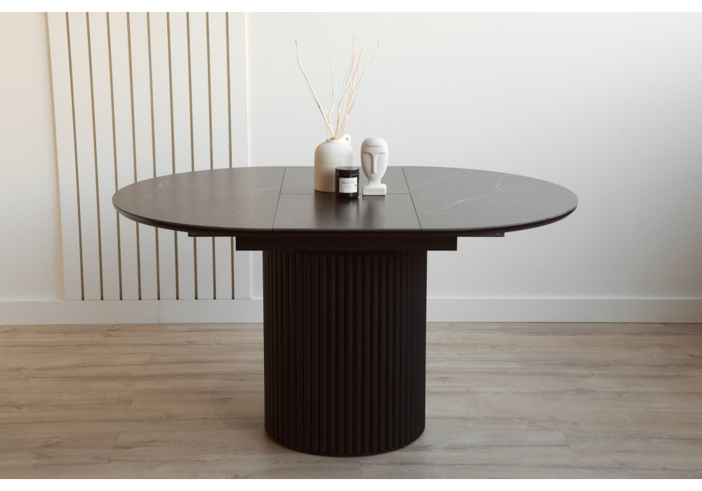 Керамический стол Woodville Стивен 100(140) shakespeare black, черный