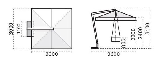 Зонт профессиональный Napoli Braccio 3000 слоновая кость Scolaro Италия