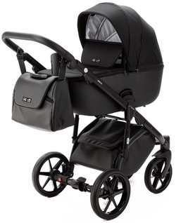 Детская коляска Adamex Nola 2 в 1 N-PS1 TIP (ЧЕРН.+ ЧЕРН.КОЖА)