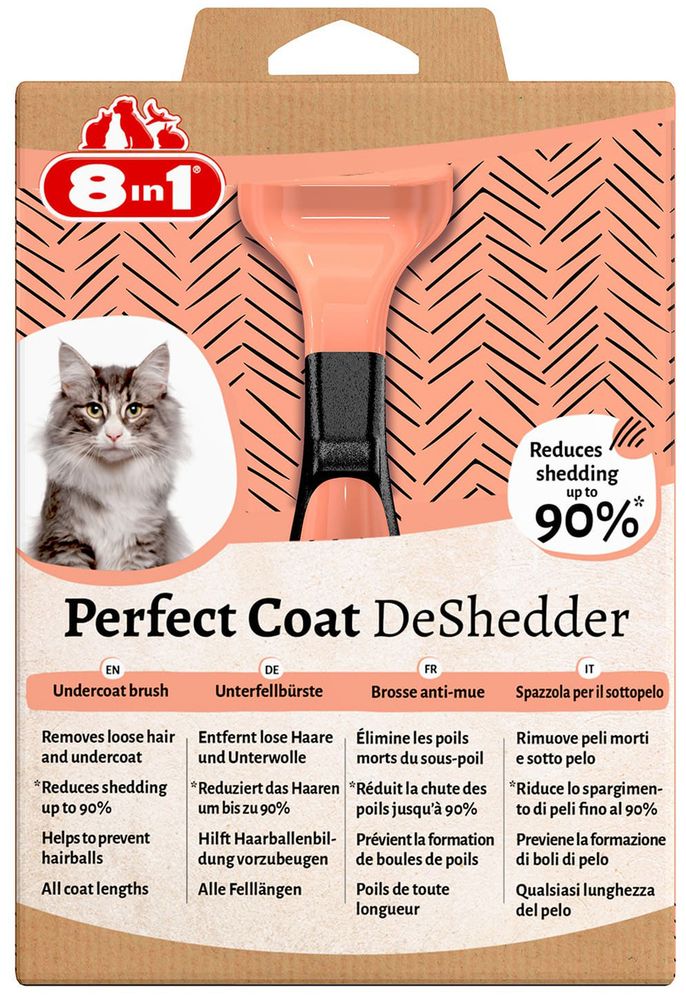 Дешеддер 8in1 DeShedder Perfect Coat S  для удаления подшерстка для кошек