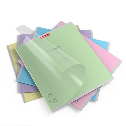 Тетрадь А5 24л лин. Erich Krause пласт.обл. "Классика CoverPrо" ассорти MIX-PACK