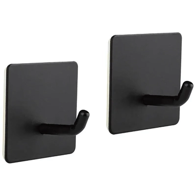 Набор из 2 крючков, Квадрат, Самоклеющиеся, металл