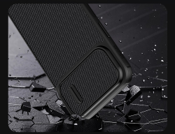 Чехол защитный для iPhone 13 Pro Max, Nillkin, серия Textured Case S (покрытие нейлонового волокна), полуавтоматическая механизм сдвижной шторки