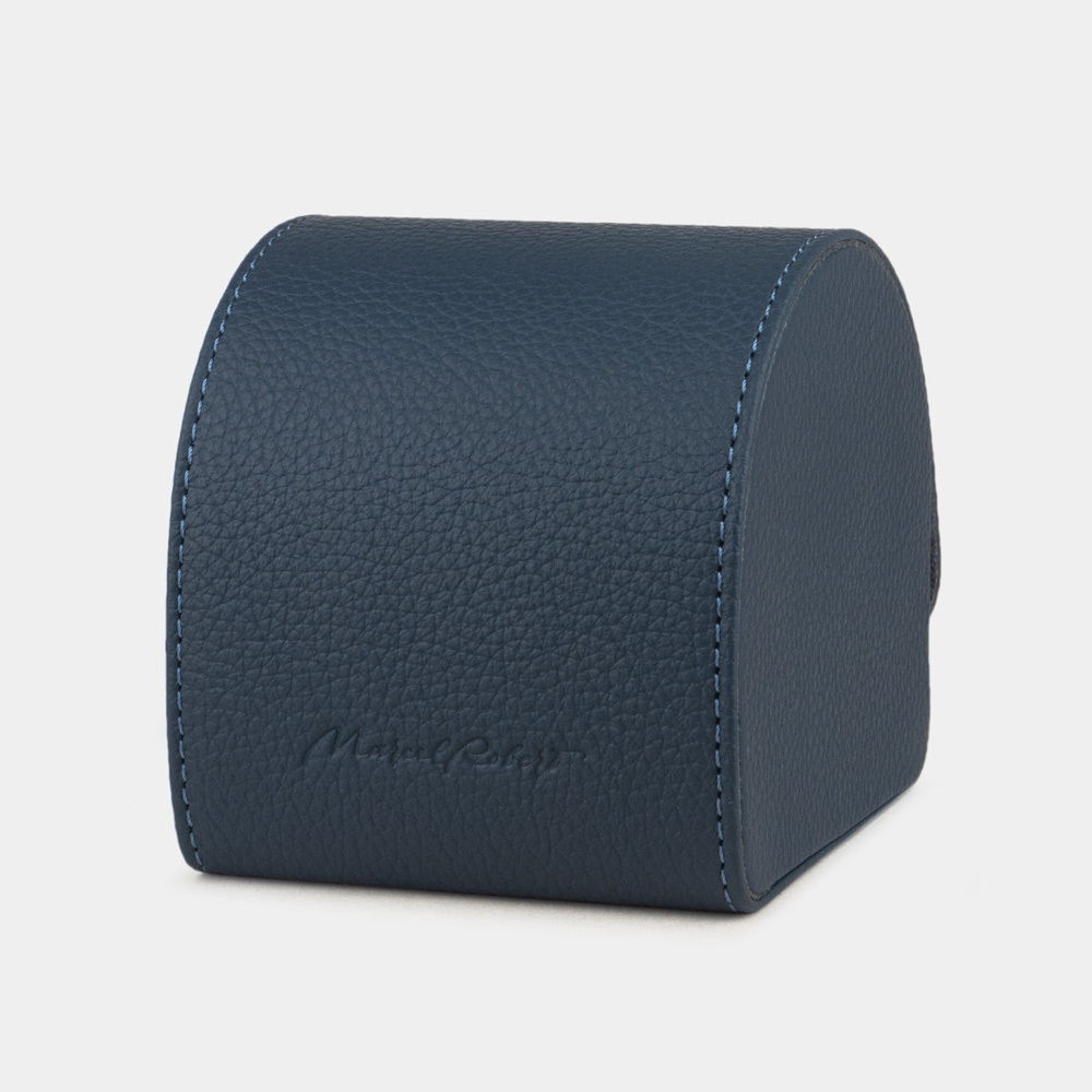 Коробка для часов из кожи теленка, синего цвета