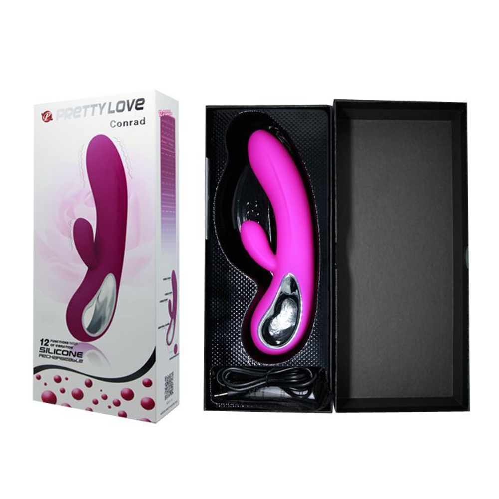 Лиловый вибратор Conrad - 21 см. (Цвет: лиловый)