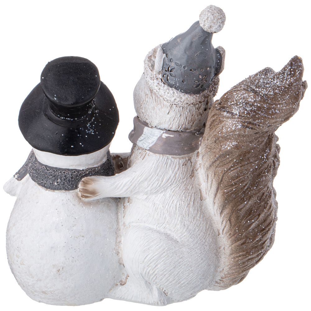 ФИГУРКА "БЕЛКА СО СНЕГОВИКОМ" 14,5*7*14 СМ