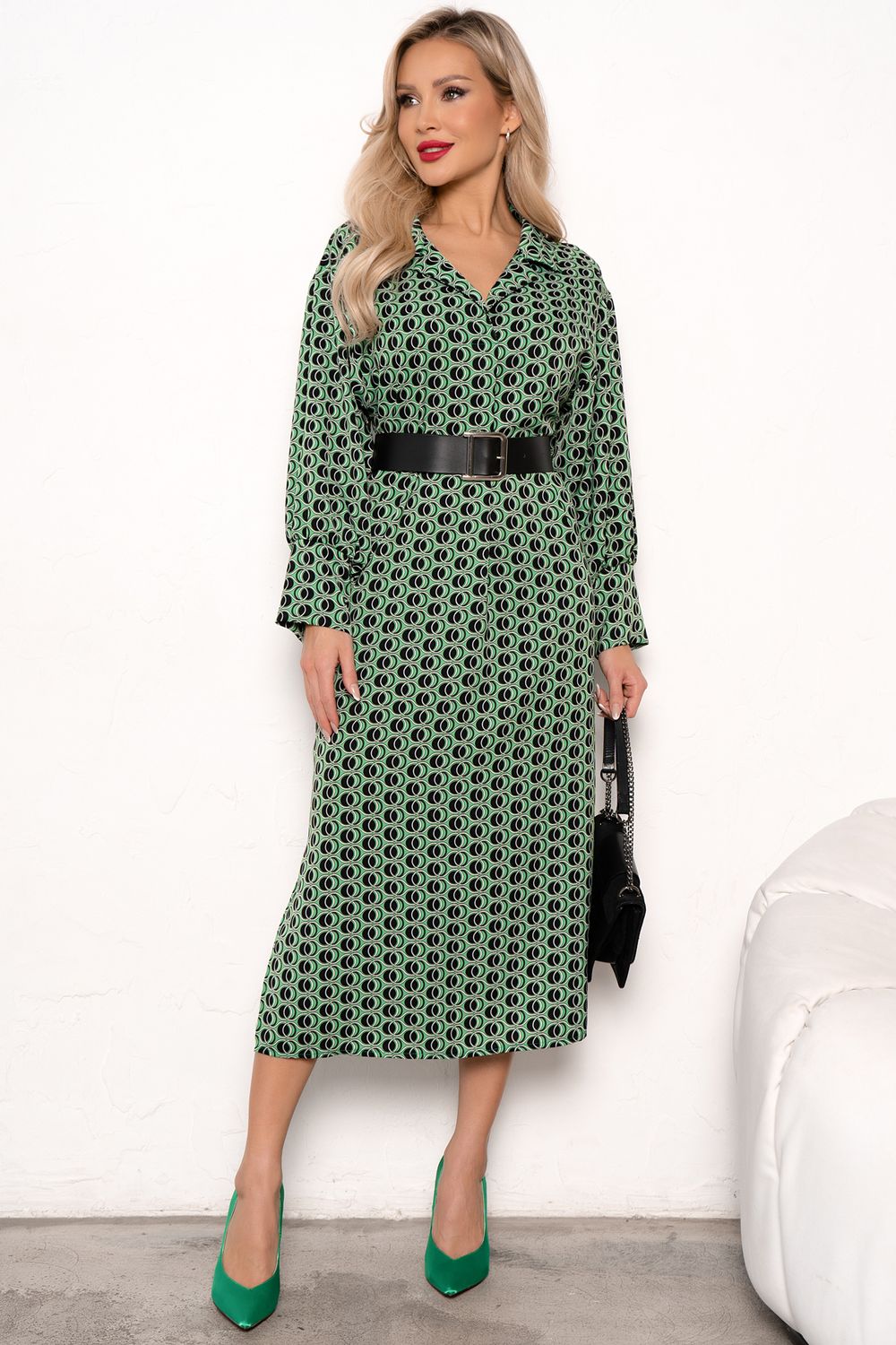 Платье Делиса (зеленый/черный) Р11-1191/3 Nikol (Акция)