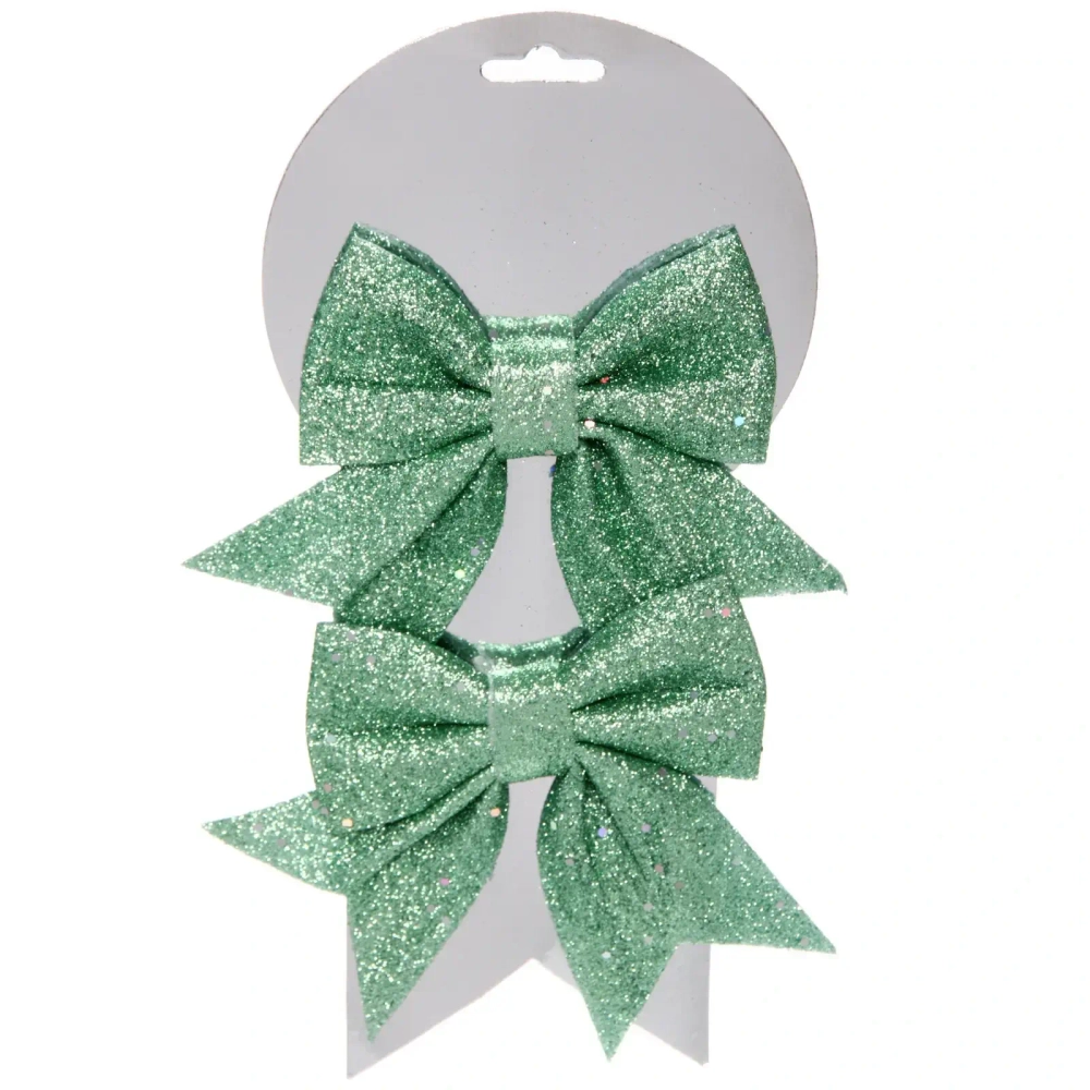 Бант на елку «Шик» 12*14 см (набор 2 шт), Мятный