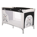 PITUSO Манеж-кровать Florecita Black/Черный,1 уровень,2 кольца,2 колеса,лаз на молнии,125X65X78 см