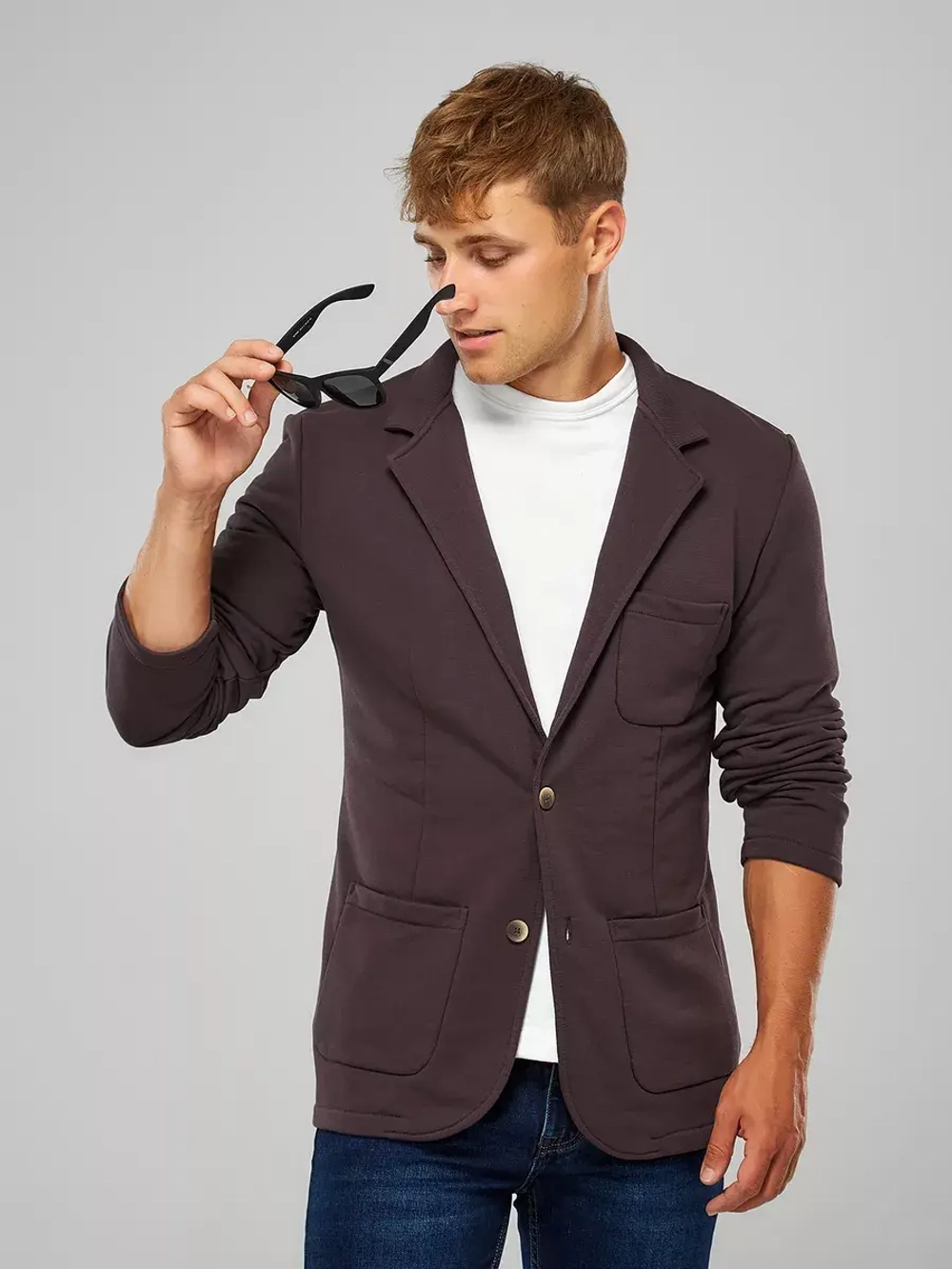 Пиджак-блейзер без подкладки со шлицей