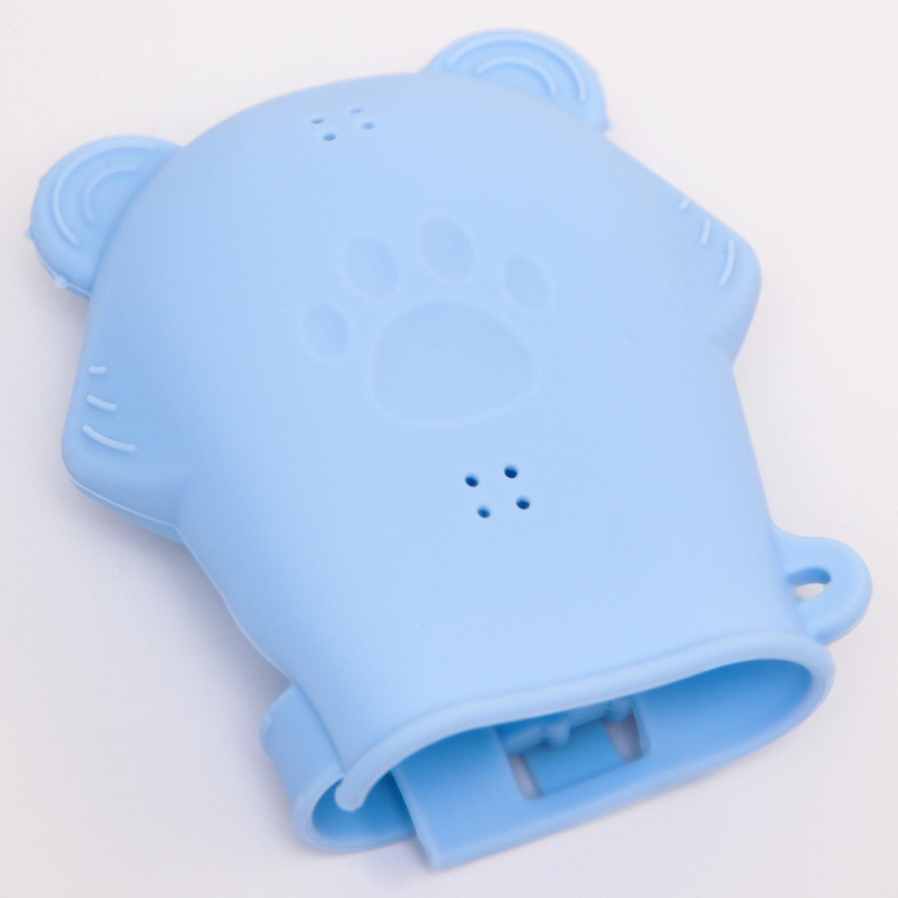 6537256 Прорезыватель рукавичка «Мишка», силиконовый, цвет синий