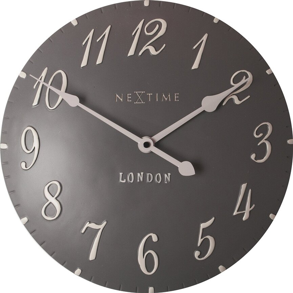 Настенные часы NeXtime London Arabic, пластик, 34 см, серые