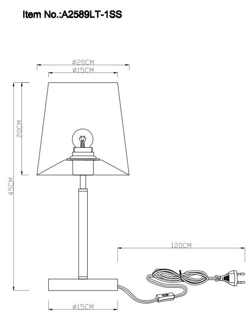 Настольная лампа Arte Lamp A2589LT-1SS