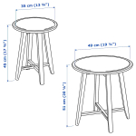 Столик придиванный - IKEA KRAGSTA, 35х45/49х51 см, белый, КРАГСТА ИКЕА