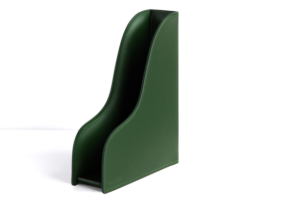 Лоток А4 вертикальный из кожи цвет ЗЕЛЕНЫЙ