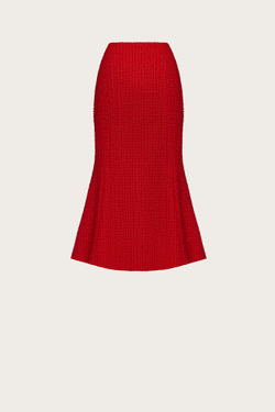 ЮБКА-ГОДЕ ИЗ КРАСНОГО ХЛОПКОВОГО ТВИДА