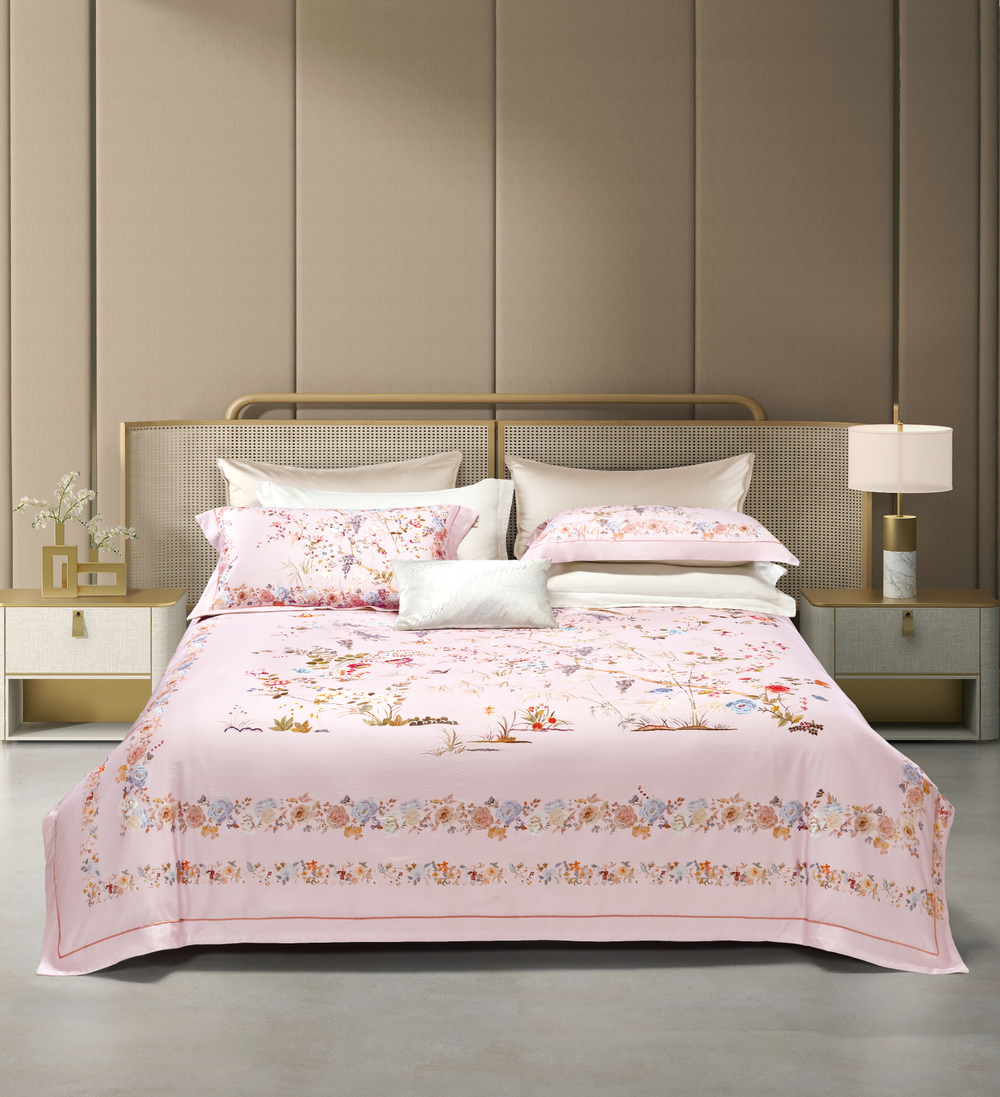 КПБ евро "Цветущая нежность" (с шёлком) под:200х230см, пр:245х250, нав:48х74см (2шт)