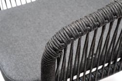 "Венето" обеденная группа на 6 персон со стульями "Марсель", каркас темно-серый, роуп темно-серый