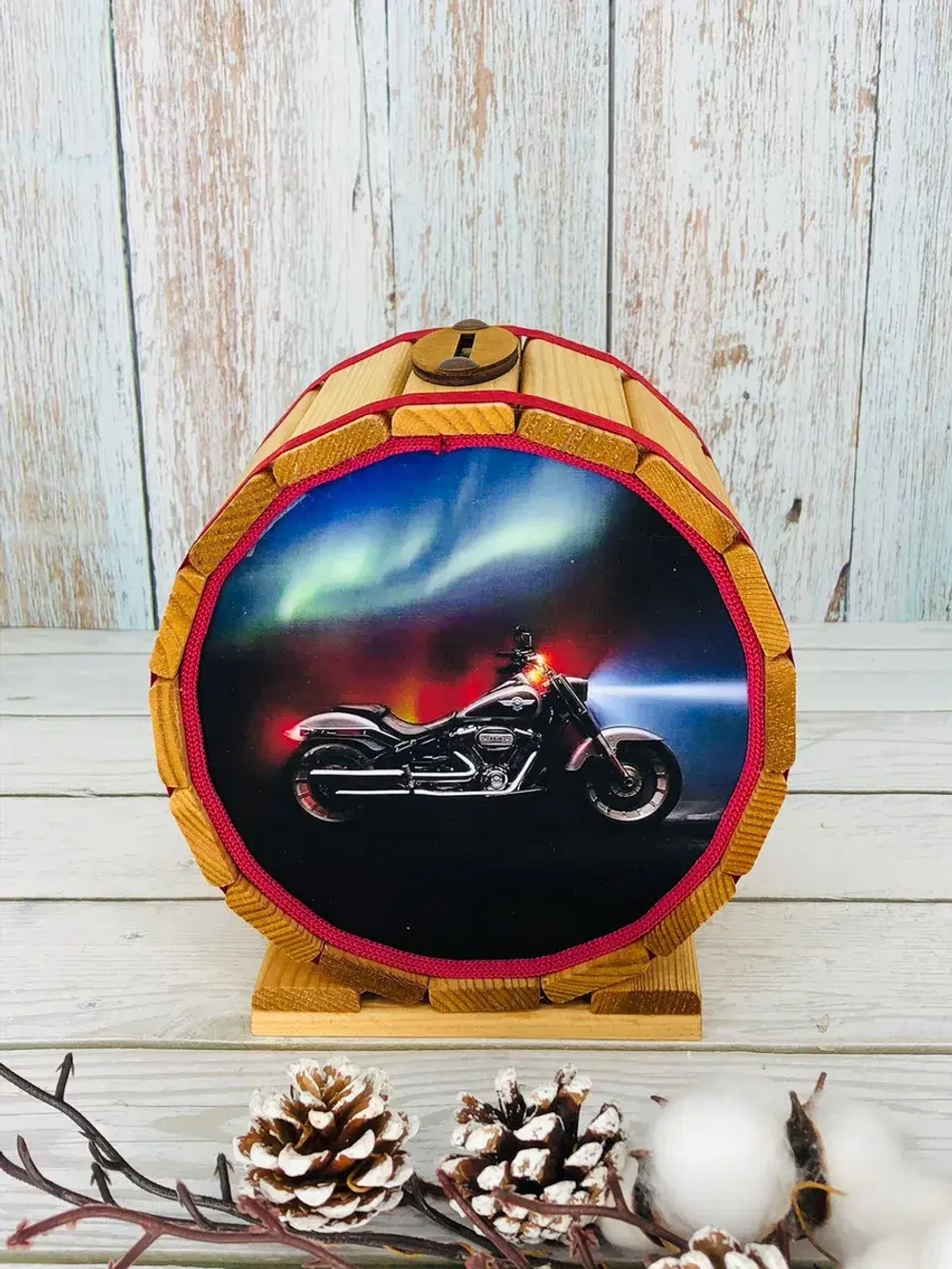 Копилка-бочка "Мотоцикл"