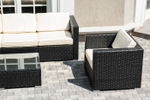 "Даллас" лаунж-зона из искусственного ротанга на 5 персон, цвет черный