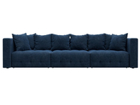 Диван прямой Лига-052 НПБ Лонг, BRUT 11 ВЕЛЮР синий