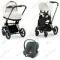 Детская коляска Cybex Priam IV 3 в 1 Off White шасси Matt Black автокресло Aton B i-Size
