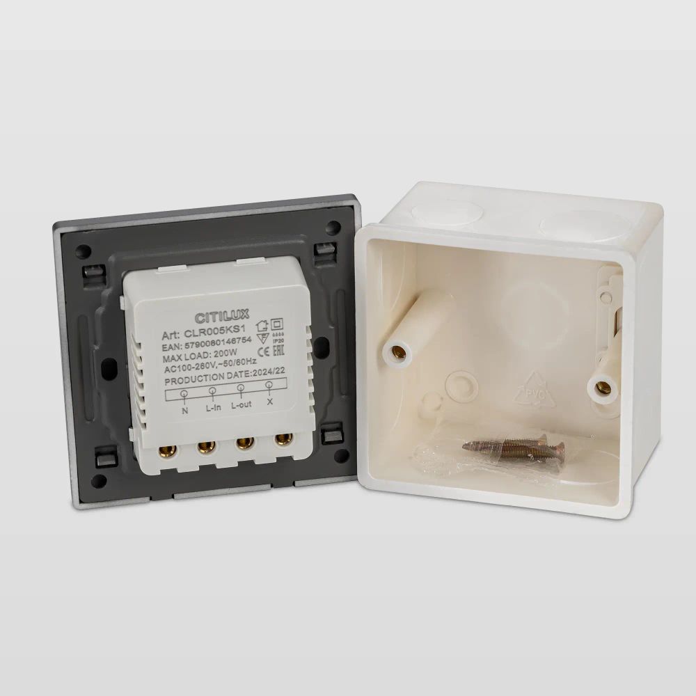 Citilux Скалли CLR005KS1 Встраиваемое реле с датчиком движения Графит