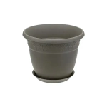 Кашпо РЯБИНА D280мм, 7,5л с поддоном французcкий серый