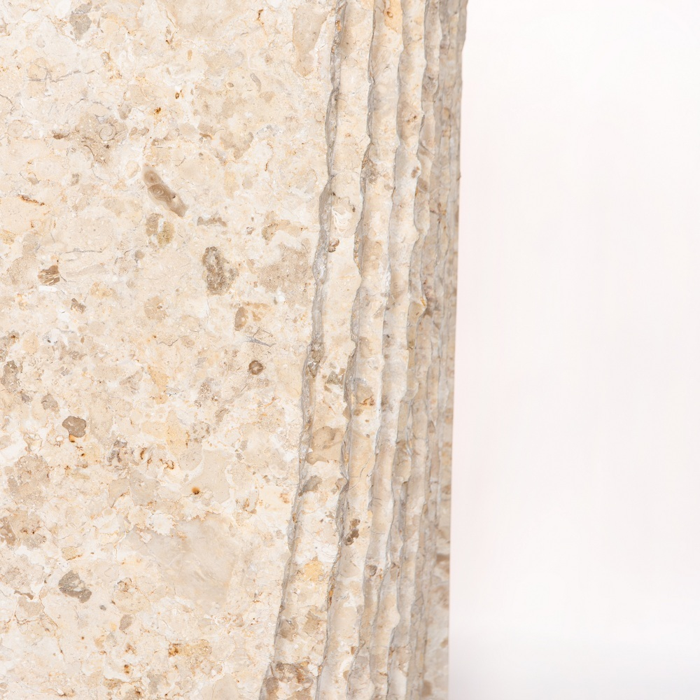 Раковина напольная из мрамора Pedestal Semi Marmo Cream MN-03220 (40*40*90 см)