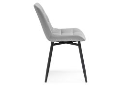 Стул на металлокаркасе Челси крутящийся велюр светло-серый / черный / черный