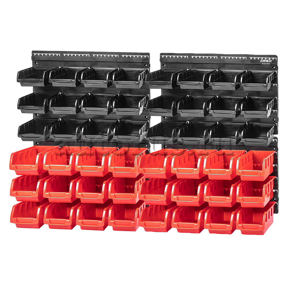 Настенный стеллаж-органайзер для хранения метизов (475х272х15), 48 лотков  (24-100х100х50, 24-160х102х75) Arnezi R7201303