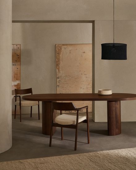 Подвесной светильник Mariela с абажуром из бежевого льна