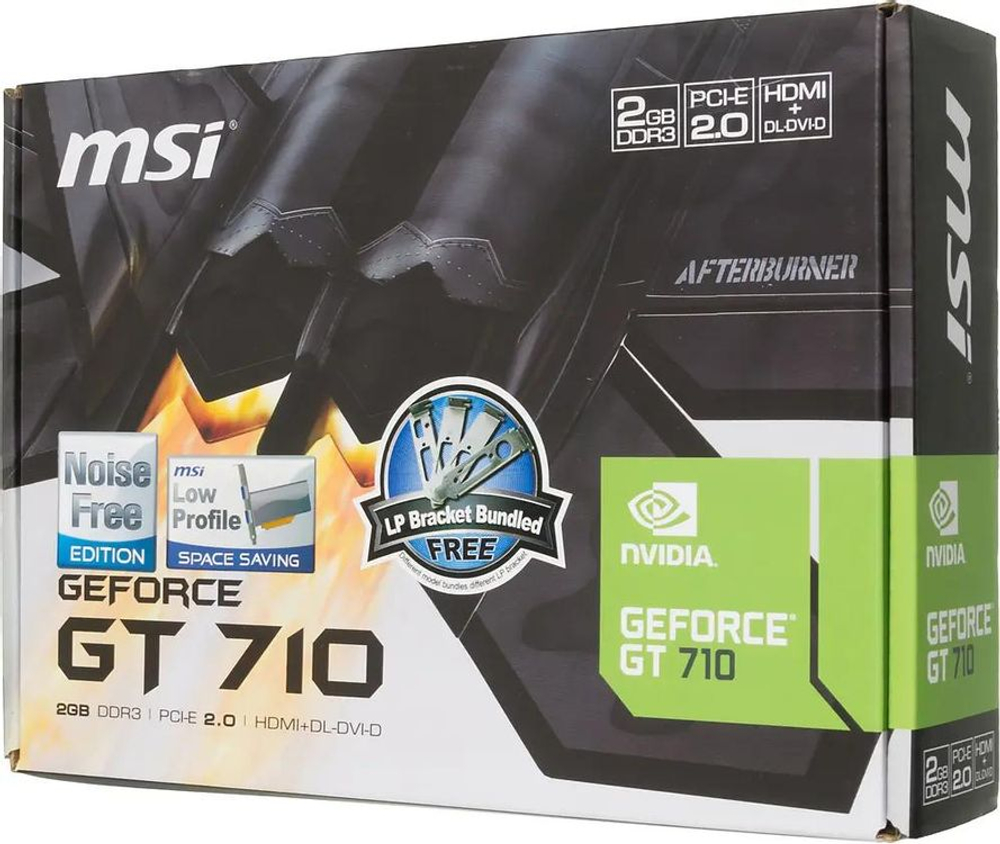 Видеокарта MSI NVIDIA  GeForce GT 710 GT 710 2GD3H LP 2ГБ DDR3, Low Profile,  Ret