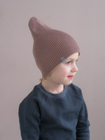 Шапка вязаная хлопковая ТВИНС(Какао, сандал)