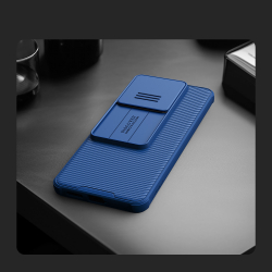 Чехол синего цвета с защитной шторкой для камеры от Nillkin на Xiaomi Redmi Note 13 Pro 5G и Poco X6 5G, серия CamShield Pro Case