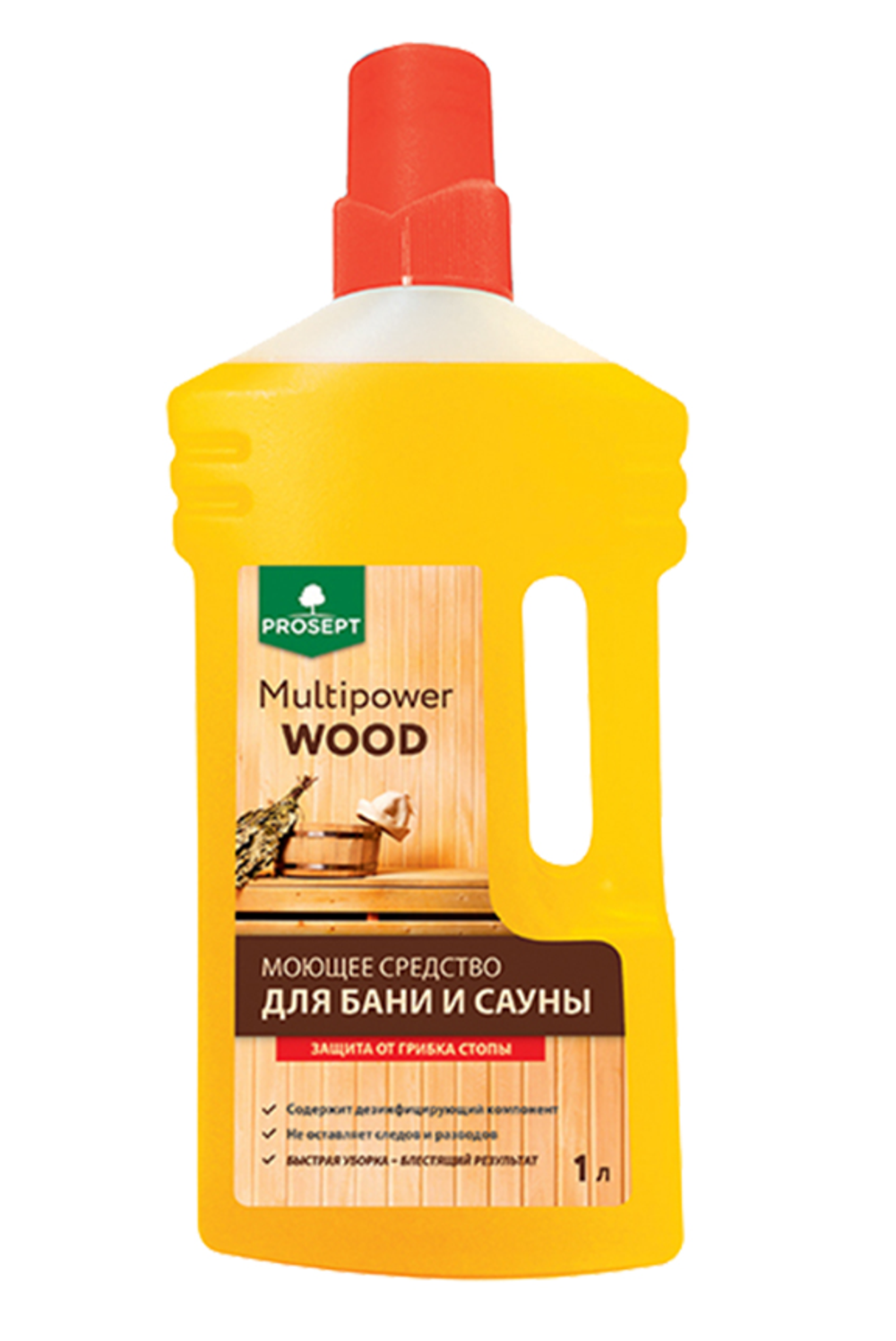 Моющее средство для бани и сауны Prosept Multipower Wood, концентрат, 1 л