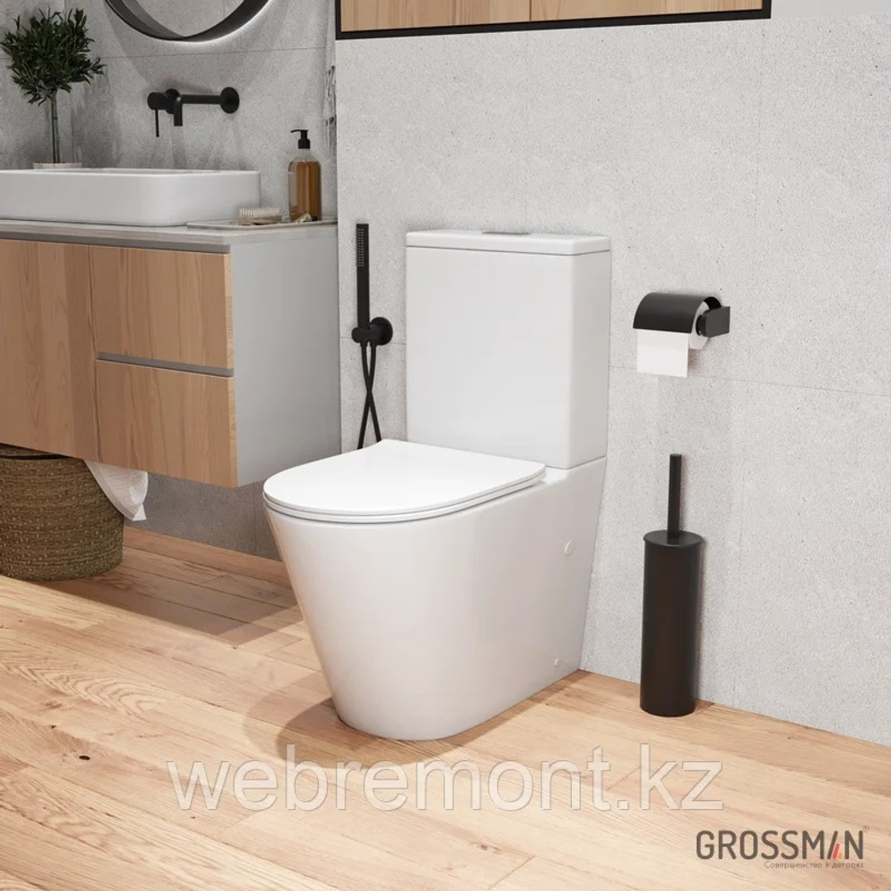 Унитаз GR-4476S (620*380*800) напольный безободковый с тонкой крышкой