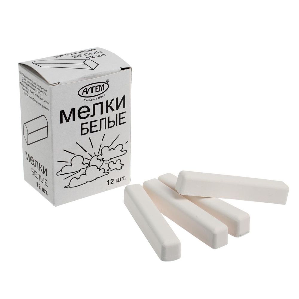 Мел белый 12шт. (Алгем) Мел белый 12шт. (Алгем)