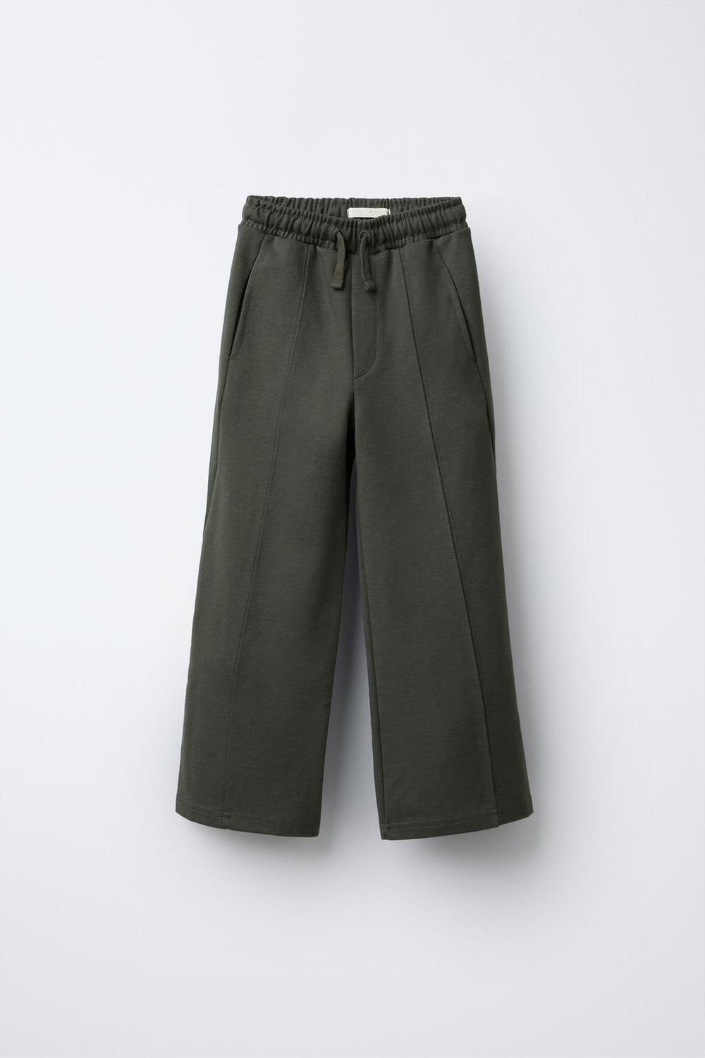 ZARA БРЮКИ ПРЯМОГО КРОЯ СО СТРЕЛКАМИ, ЗЕЛЕНОВАТЫЙ