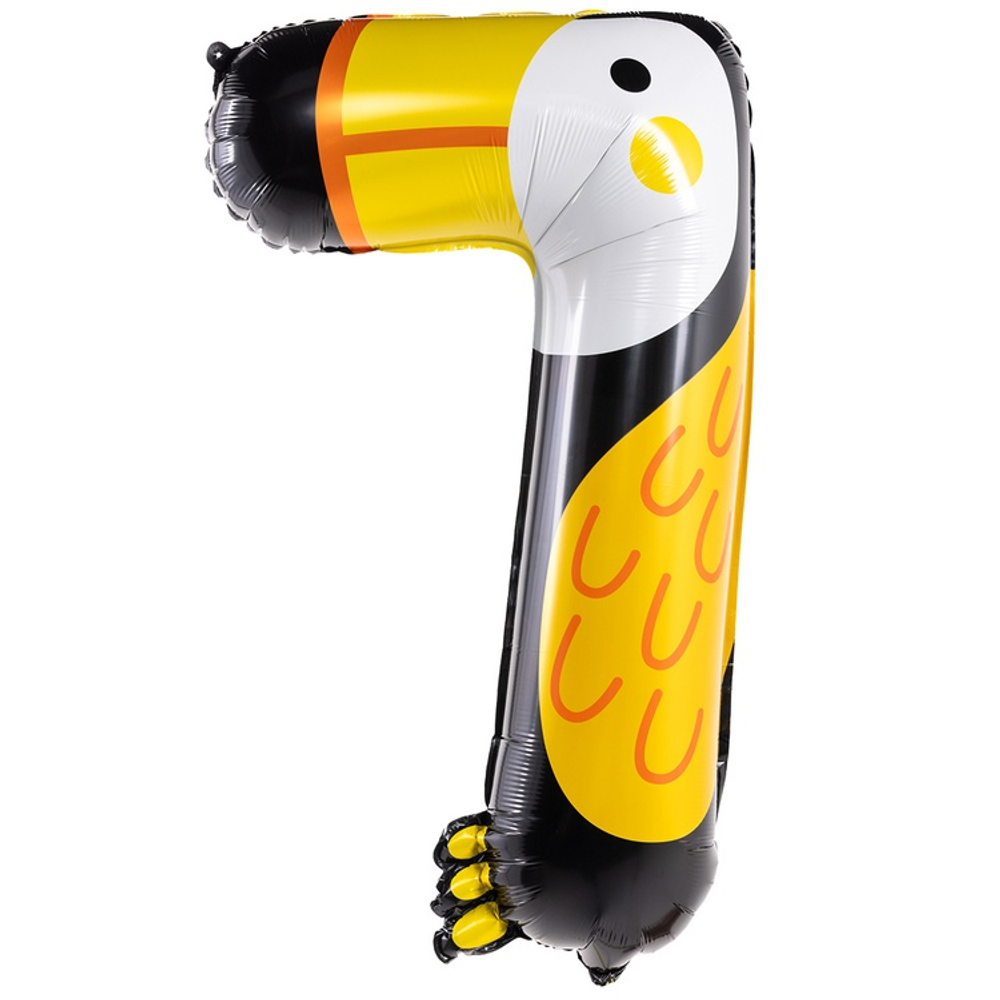 Шар Фольгированный Цифра 7 Зоопарк Тукан (Ассорти)