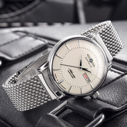 ZEPPELIN Mechanical Movement 50 meter Water Resistance Men"s Watches Watch 40mm Gray Dial Stainless Steel Case