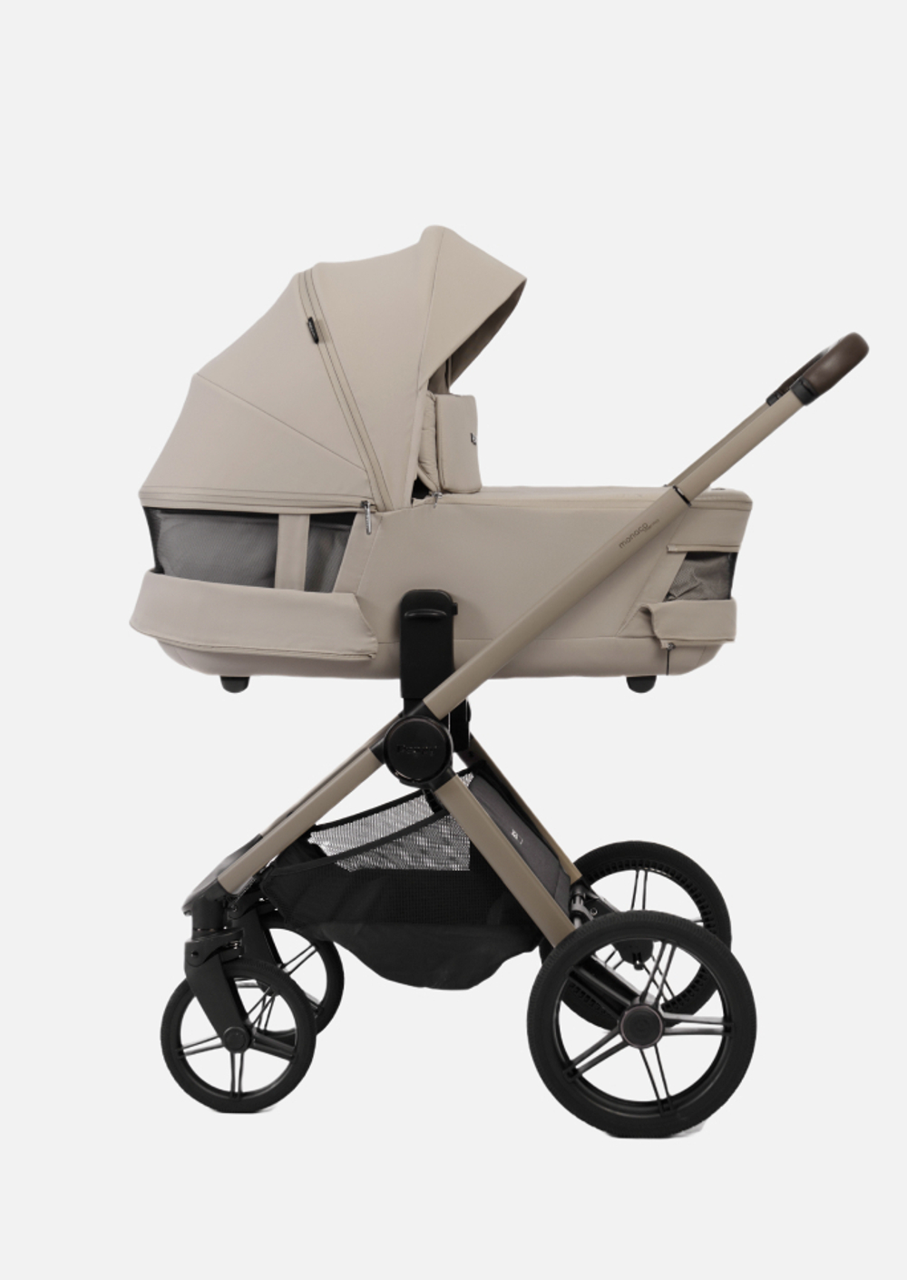 Peppy Коляска детская Monaco thermo 2 в 1 Latte (бежевый), рама серо-коричневая