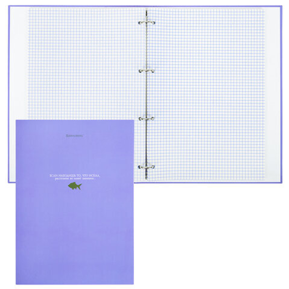 Тетрадь на кольцах БОЛЬШАЯ А4 215х305мм, 100л, твердый картон, клетка, BRAUBERG, Monocolor, 405409