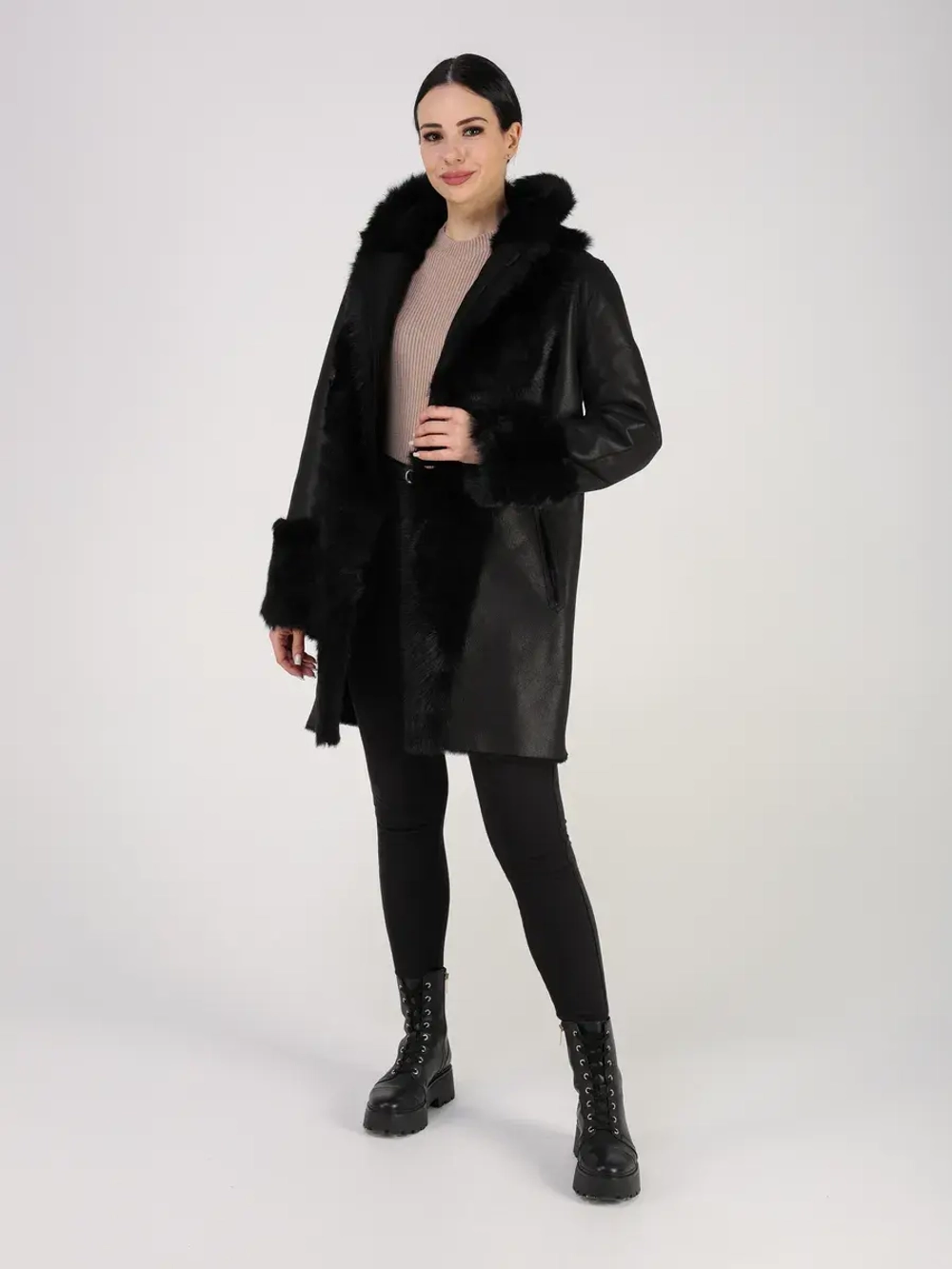 Дубленка зимняя шуба натуральная двусторонняя