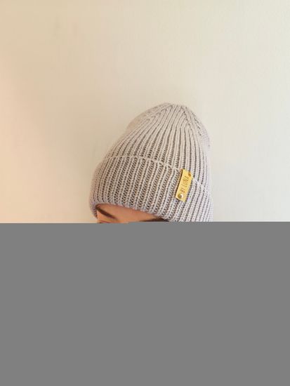 Шапка LuNa Fire Св.серый hand made 100% меринос