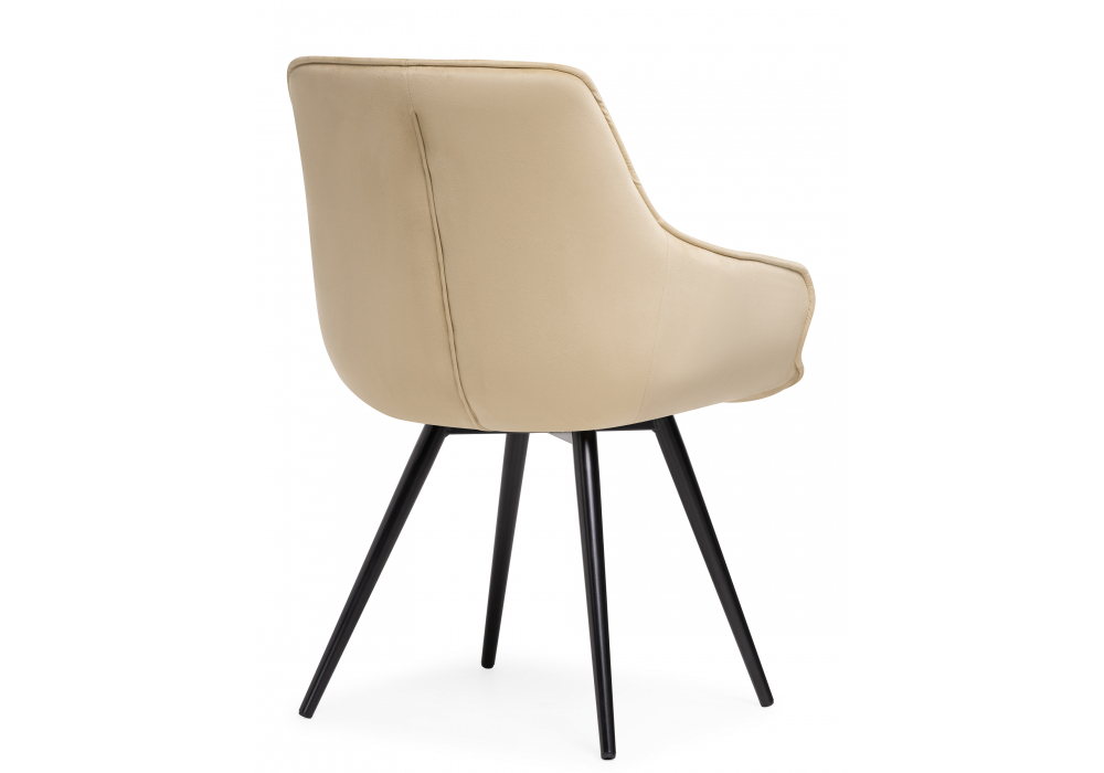 Стул на металлокаркасе Woodville Эгел крутящееся бежевый, черный глянец