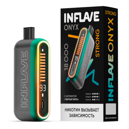 Inflave Onyx Strong Чёрная мята 18000 затяжек 20мг (2%)